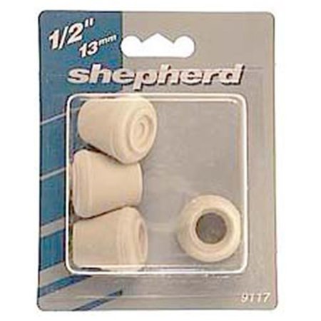 SHEPHERD 4 Count 75 in White Rubber Leg Tips 9119